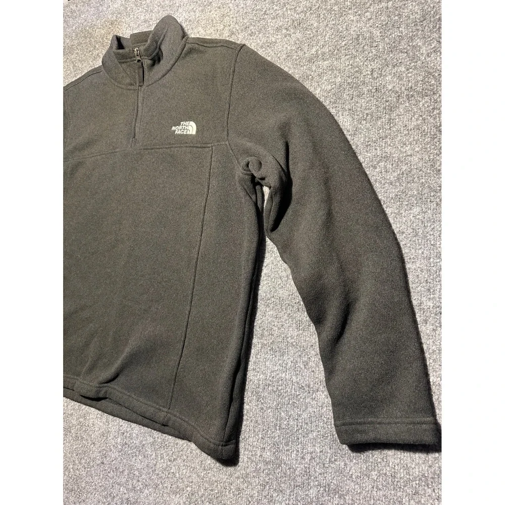 The North Face Mens XL Quarter Zip Fleece Pullover Sweater Charcoal Grey Heather